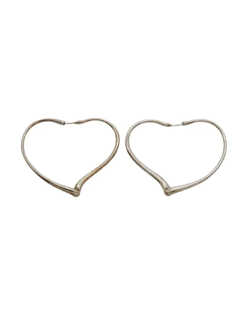 Tiffany & Co Earrings Open Heart 925 Sterling Silver